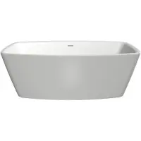 Xenz Moniek 155x80x57 vrijstaand bad glans wit incl. sleuf overloop/afvoer glans wit
