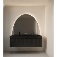 Gliss Design Eos spiegel ronding naar boven 140x120cm