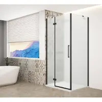 Gelco Trinity douchecabine met mat glas 120x120cm links zwart mat