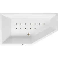 Lambini Designs Florence bubbelbad 160x90cm elektronisch links met 12 aerojets rose goud