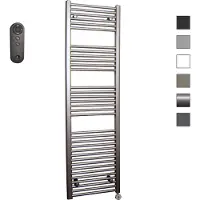 Sanicare HVS elektrische radiator 60x172cm inox-look met afstandsbediening en thermostaat chroom rechtsonder