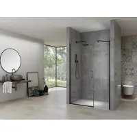 Van Rijn ST02 nisdeur met vaste wand 98x200cm zwart
