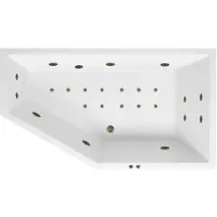 Lambini Designs Florence bubbelbad 160x90cm elektronisch rechts met 6+4+2 hydrojets en 12 aerojets rose goud