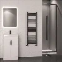 Eastbrook Wendover handdoekradiator 40x120cm 380W gunmetal geborsteld