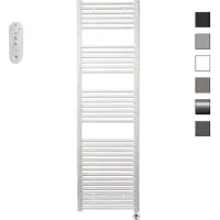 Sanicare HVS elektrische radiator 45x172cm wit met afstandsbediening en thermostaat wit rechtsonder