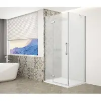 Gelco Trinity douchecabine met mat glas 80x100cm links chroom