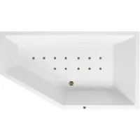 Lambini Designs Florence bubbelbad 160x90cm elektronisch rechts met 12 aerojets rose goud