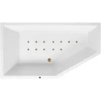 Lambini Designs Florence bubbelbad 160x90cm elektronisch links met 12 aerojets goud