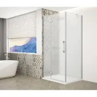 Gelco Trinity douchecabine met mat glas 80x90cm rechts chroom