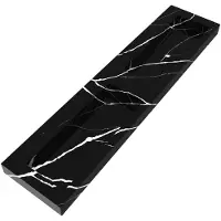 Brauer Coral dubbele wastafel marmerlook 200cm zonder kraangat nero marquina