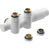 Bruckner Wicher Combi radiator aansluitset midden onder wit