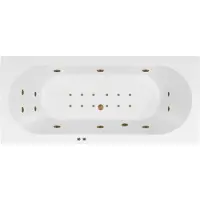 Lambini Designs Round bubbelbad 190x90cm elektronisch met 6+4+2 hydrojets en 12 aerojets goud