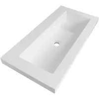 Brauer Spring wastafel mineraalmarmer 80cm zonder kraangat wit glans