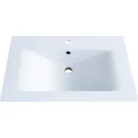 Badstuber witte wastafel van mineraalmarmer 70x51cm