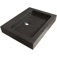 Brauer Lava wastafel natuursteen 60cm zonder kraangat antraciet