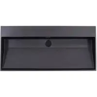 Lambini Designs Arona wastafel quartz 100cm zonder kraangat zwart mat