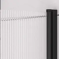 Eastbrook Fluted badwand met ribbelglas 80x140cm rechts zwart mat