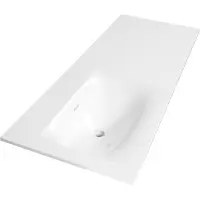 Brauer Glacier wastafel fine stone 120cm links zonder kraangat wit glans