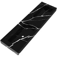Brauer Coral dubbele wastafel marmerlook 160cm zonder kraangat nero marquina