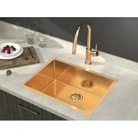 Sapho Zenith spoelbak roestvrij staal 60x45cm koper mat