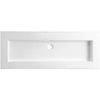 Lambini Designs Pavia wastafel keramiek 120cm enkel zonder kraangaten wit glans