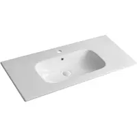 Sapho Piedra keramische wastafel met kraangat 101x46.5cm wit glans