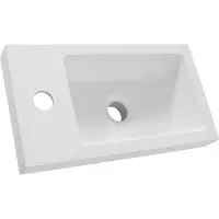 Brauer Solar Medium fontein mineraalmarmer 40x22cm met kraangat wit glans