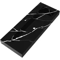 Brauer Coral wastafel marmerlook 120cm met kraangat nero marquina