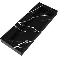 Brauer Coral wastafel marmerlook 120cm met 2 kraangaten nero marquina