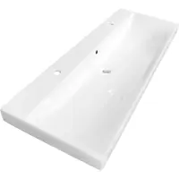 Brauer Aurora wastafel keramiek 120cm met 2 kraangaten wit glans