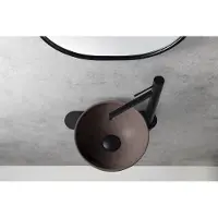 Sapho Minor toilet waskom beton 26cm donkerbruin met houder links