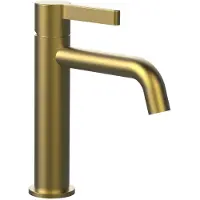 Sapho Iconic wastafelkraan met gebogen uitloop 19cm goud mat