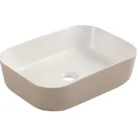 Differnz Zena waskom rechthoek 48x37.5cm beige/wit
