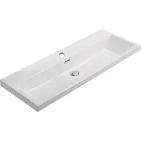Lambini Designs Mirano compacte wastafel keramiek 100cm met kraangat wit glans