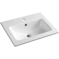 Sapho Practico keramische wastafel met kraangat 50x40cm wit glans
