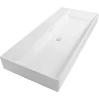 Brauer Lunar wastafel keramiek 100cm zonder kraangat wit glans