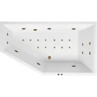 Lambini Designs Florence bubbelbad 160x90cm elektronisch rechts met 6+4+2 hydrojets en 12 aerojets goud