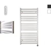 Sanicare Moda elektrische radiator 60x120cm wit mat met afstandsbediening en thermostaat chroom rechtsonder