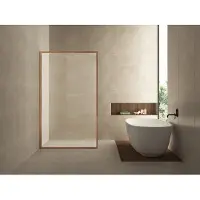 Mueller Square inloopdouche 120x200cm helder glas met nano-coating geborsteld brons
