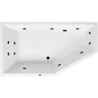 Lambini Designs Florence bubbelbad 160x90cm elektronisch links met 6+4+2 hydrojets zwart