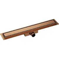 Mueller Bronzo douchegoot met tegelrooster en flens 90x7cm geborsteld brons
