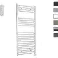 Sanicare HVS elektrische radiator 60x112cm wit met afstandsbediening en thermostaat wit rechtsonder