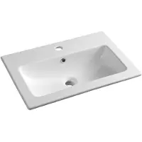 Sapho Practico keramische wastafel met kraangat 60x40cm wit glans