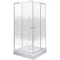Kerra Pixel douchecabine vierkant 90x90cm chroom met douchebak