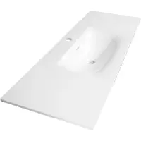 Brauer Glacier wastafel fine stone 120cm met kraangat wit glans
