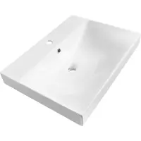 Brauer Aurora wastafel keramiek 60cm met kraangat wit glans