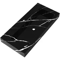 Brauer Coral wastafel marmerlook 100cm met kraangat nero marquina