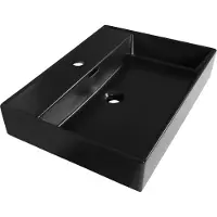 Brauer Lunar wastafel keramiek 60cm met kraangat zwart mat