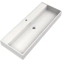 Brauer Gravity enkele wastafel mineraalmarmer 120cm met 1 kraangat wit glans