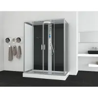 Badstuber New York complete douchecabine 160x90x215cm kitvrij chroom